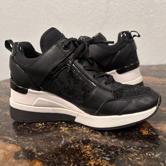 Michael Kors Black and White Lace-Up Sneakers - Picture 9 of 11